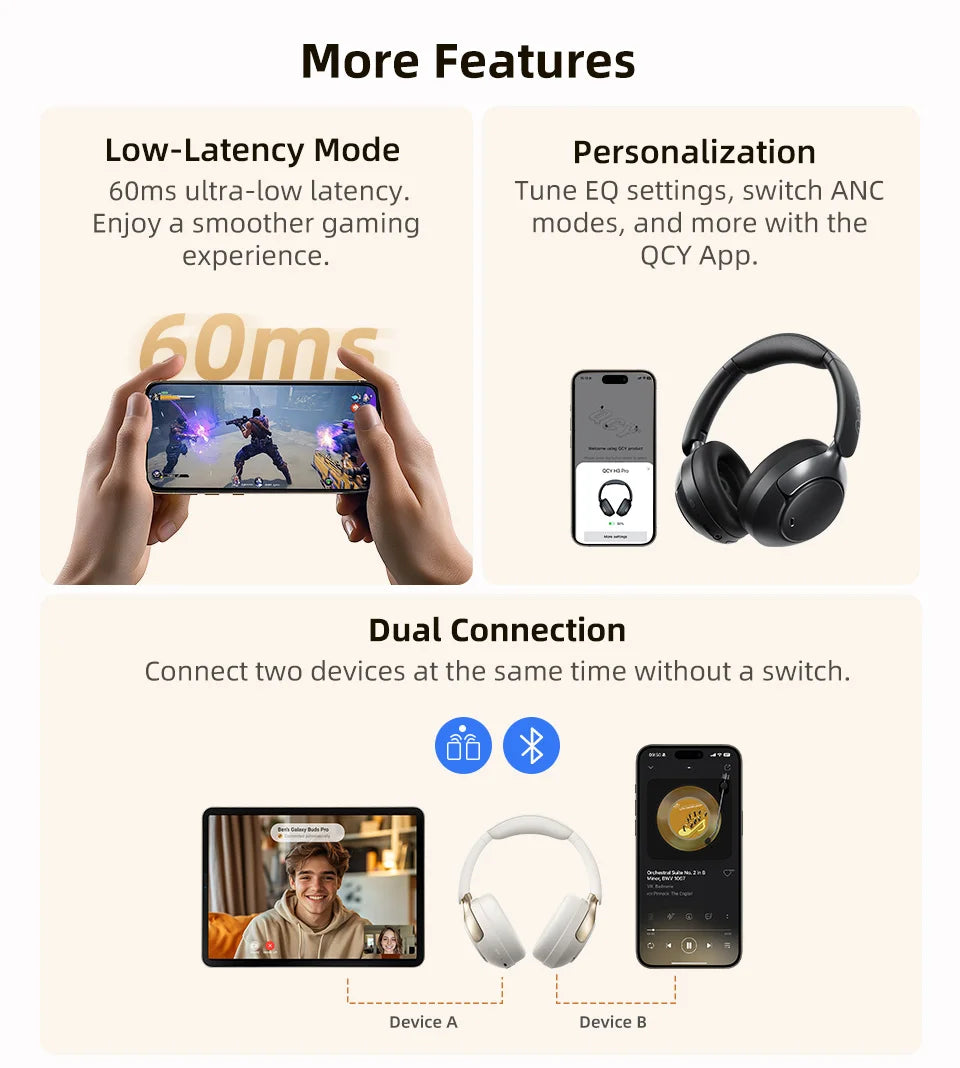 QCY H3 Pro ANC Wireless Headphones