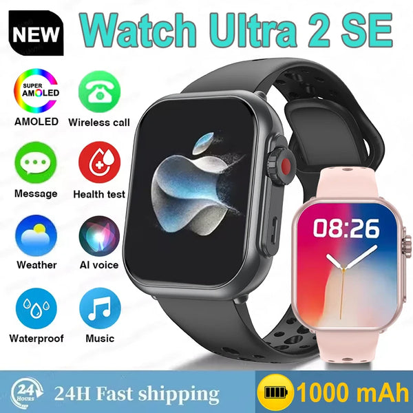 Watch Ultra 2 SE – AMOLED Smartwatch with GPS, Bluetooth Call & 1000mAh Battery