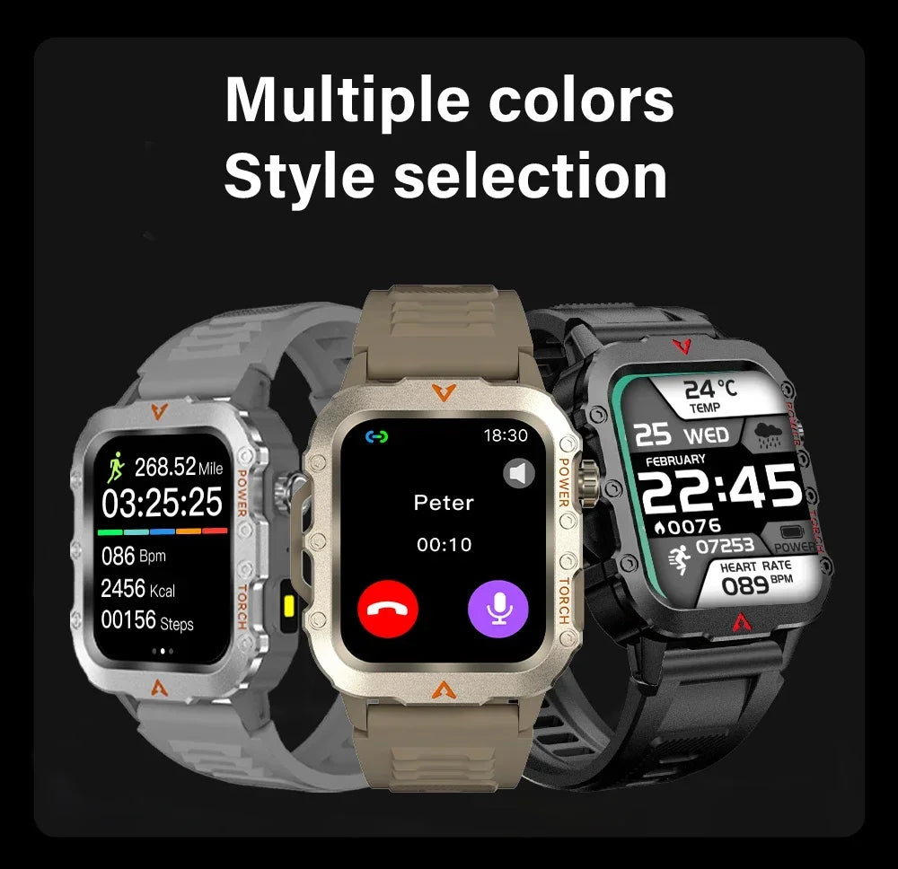2024 LED Men’s Smartwatch – Bluetooth Call & Health Tracker