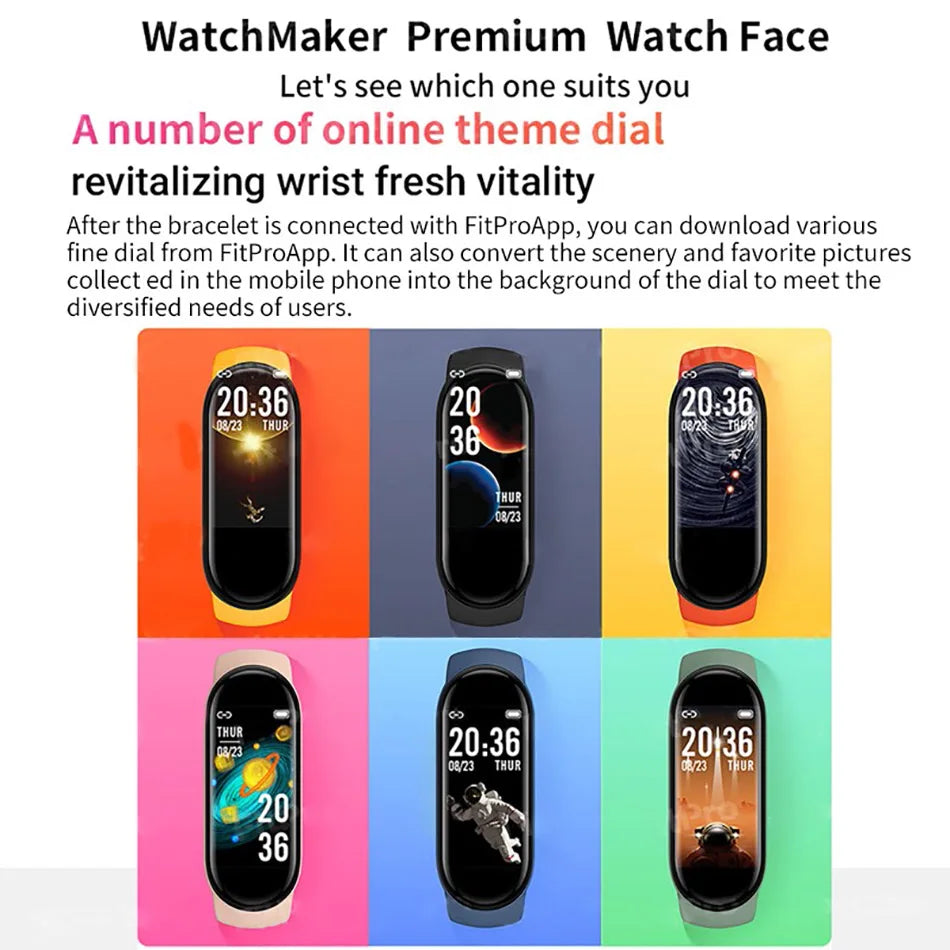 M6 Fitness Smartwatch – Waterproof Health Tracker for Men & Women