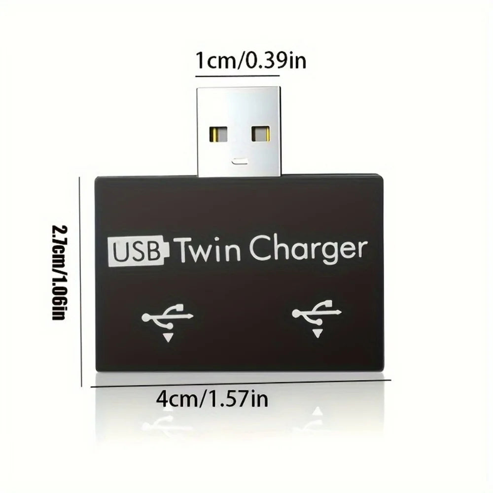 USB 2.0 Splitter – 1 Male to 2 Female Hub Adapter for Charging & Data