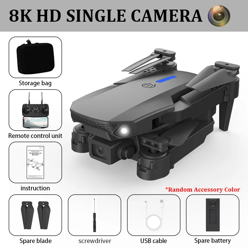 KBDFA E88 8K HD Foldable RC Drone with Wide-Angle Camera