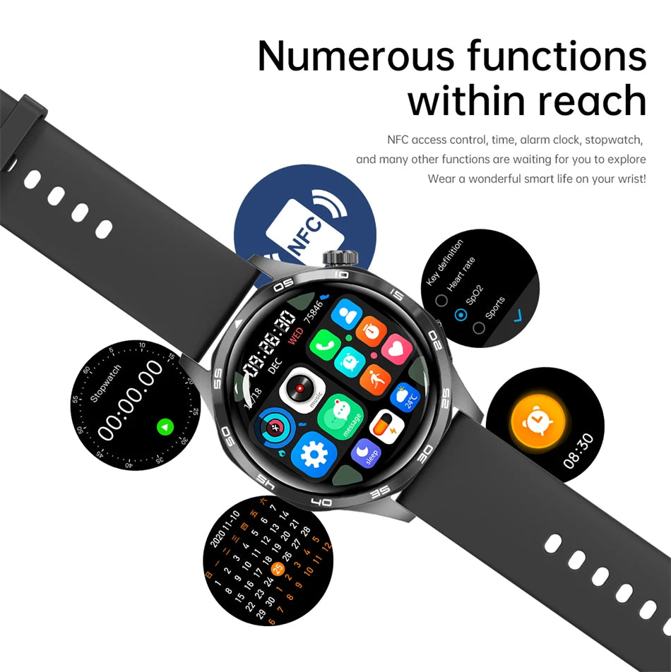 GT5 PRO Smartwatch – AMOLED Display, GPS, NFC & Bluetooth Calling