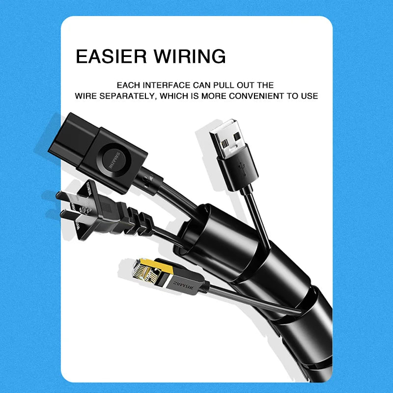 2M Spiral Cable Organizer – Wire Protector & Management Tube (10–32mm)