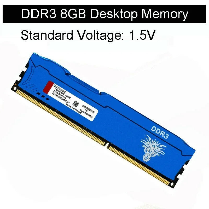 8GB DDR3 1600/1866MHz Desktop RAM – Blue