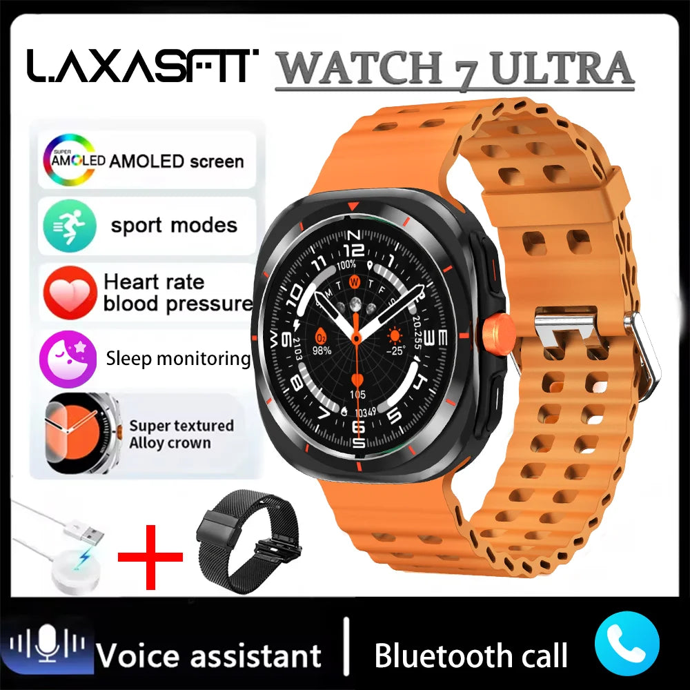 LAXASFIT GT7 Ultra – AMOLED Smartwatch with Bluetooth Calling & Fitness Tracking