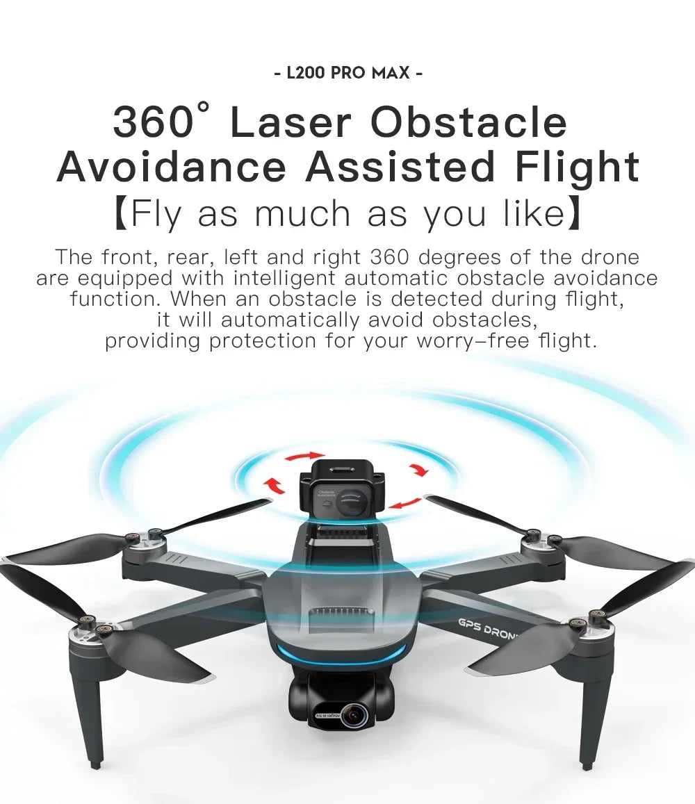 L200 PRO MAX Drone – 4K GPS Quadcopter with 2-Axis Gimbal & Obstacle Avoidance