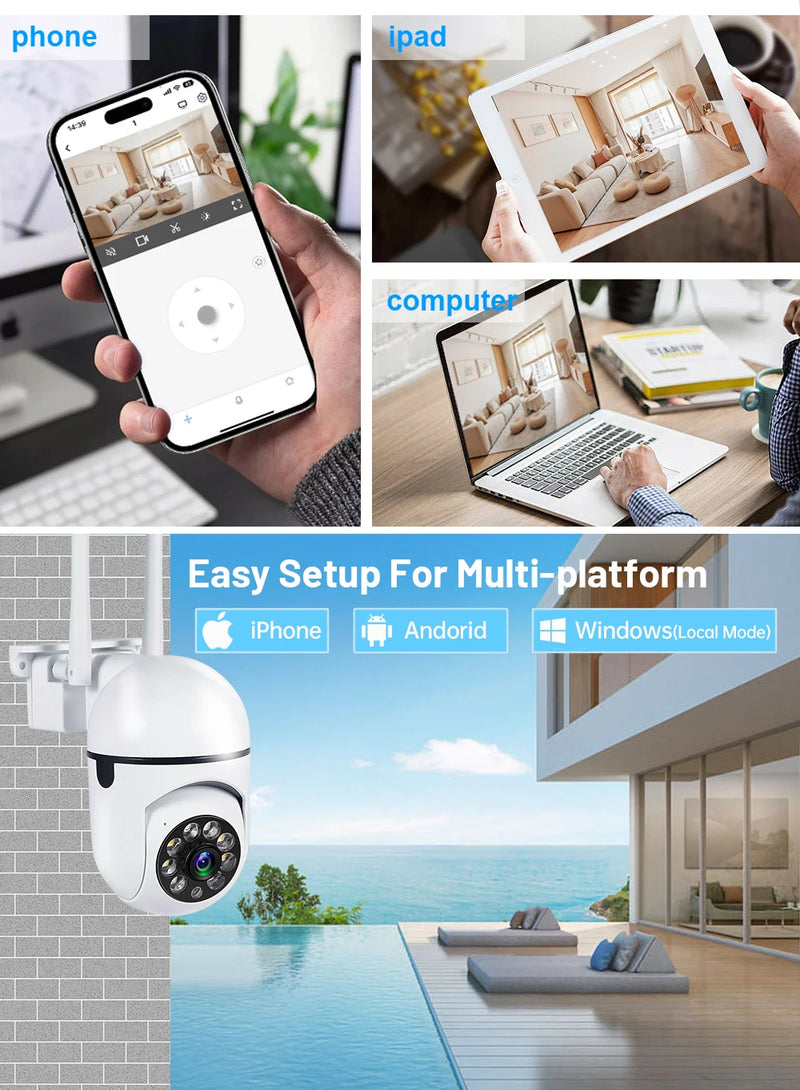 3MP WiFi Outdoor IP Camera with Human Detection & Night Vision