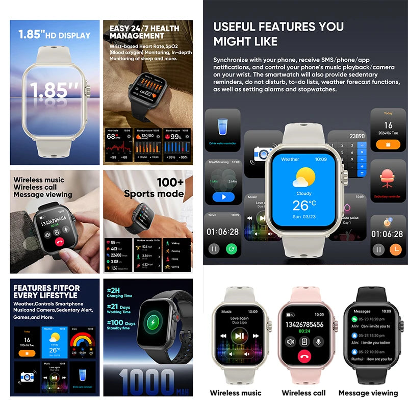 Watch Ultra 2 SE – AMOLED Smartwatch with GPS, Bluetooth Call & 1000mAh Battery