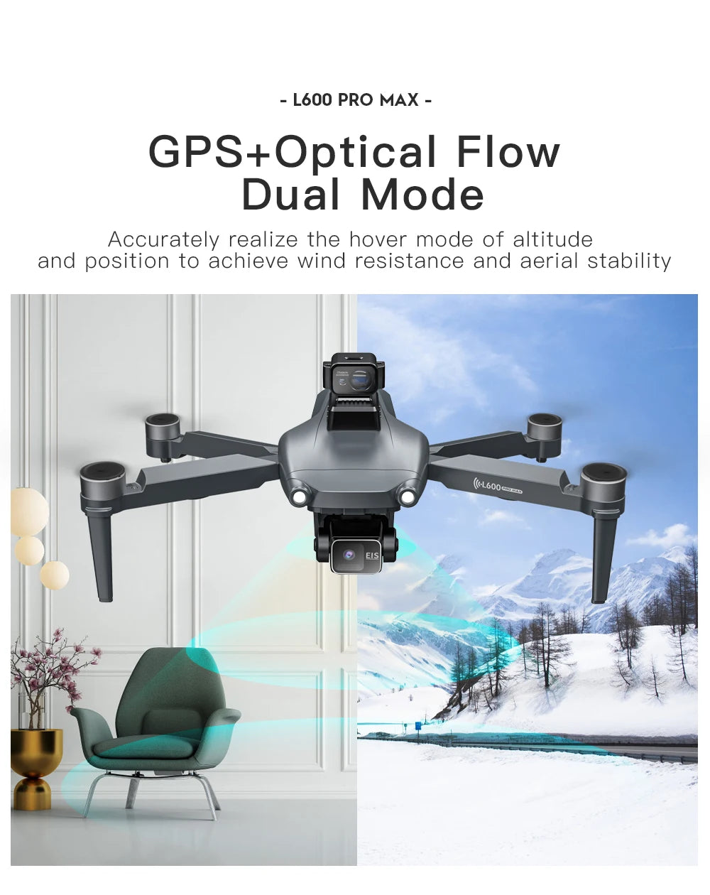L600 PRO MAX 4K GPS Drone – Dual Camera, 3-Axis Gimbal & 360° Obstacle Avoidance