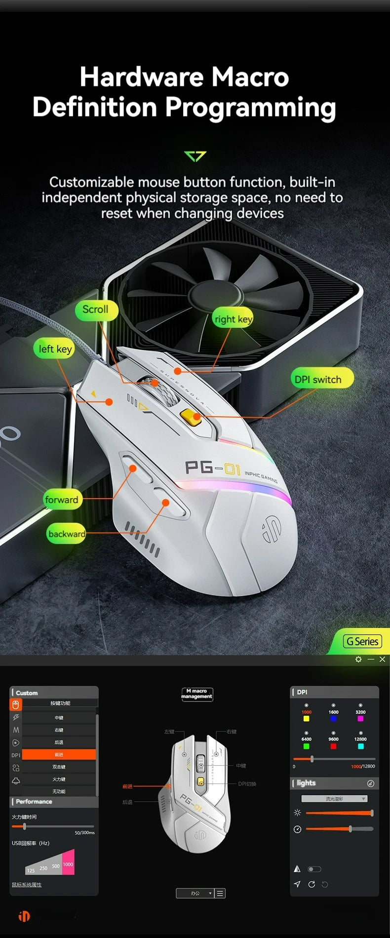 Inphic PG1 Wired RGB Gaming Mouse
