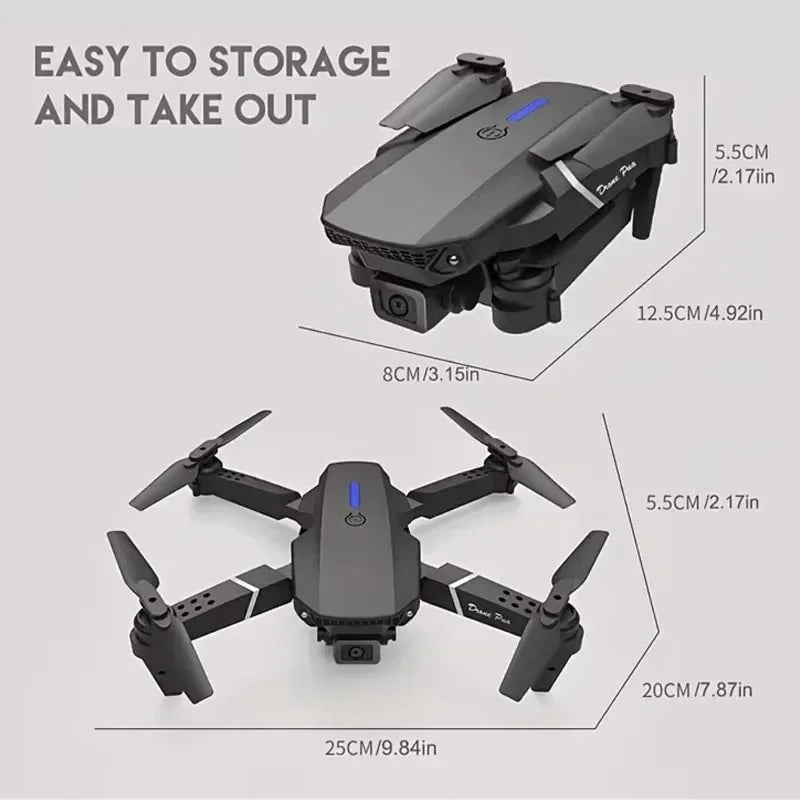2024 E88Pro Foldable 4K RC Drone with 3 Batteries