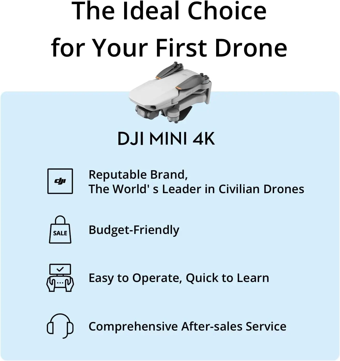 DJI Mini 4K Drone – Compact 4K/30fps HDR Camera with FHD Video Transmission