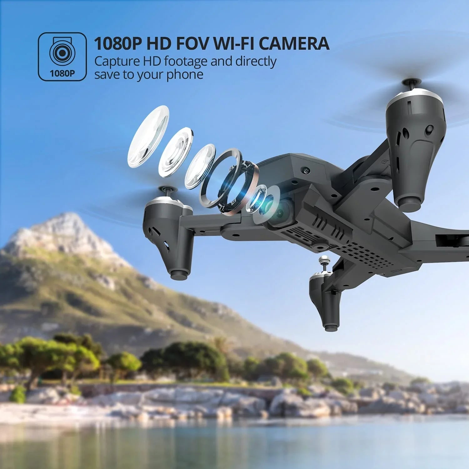 Deerc D10 1080P FPV Drone with Dual Batteries