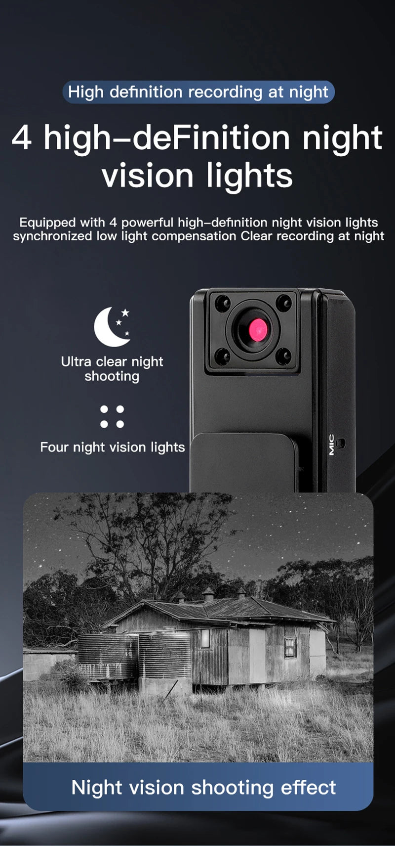 Xiaomi A9 – 1080P HD Mini Camera with Night Vision for Outdoor Sports