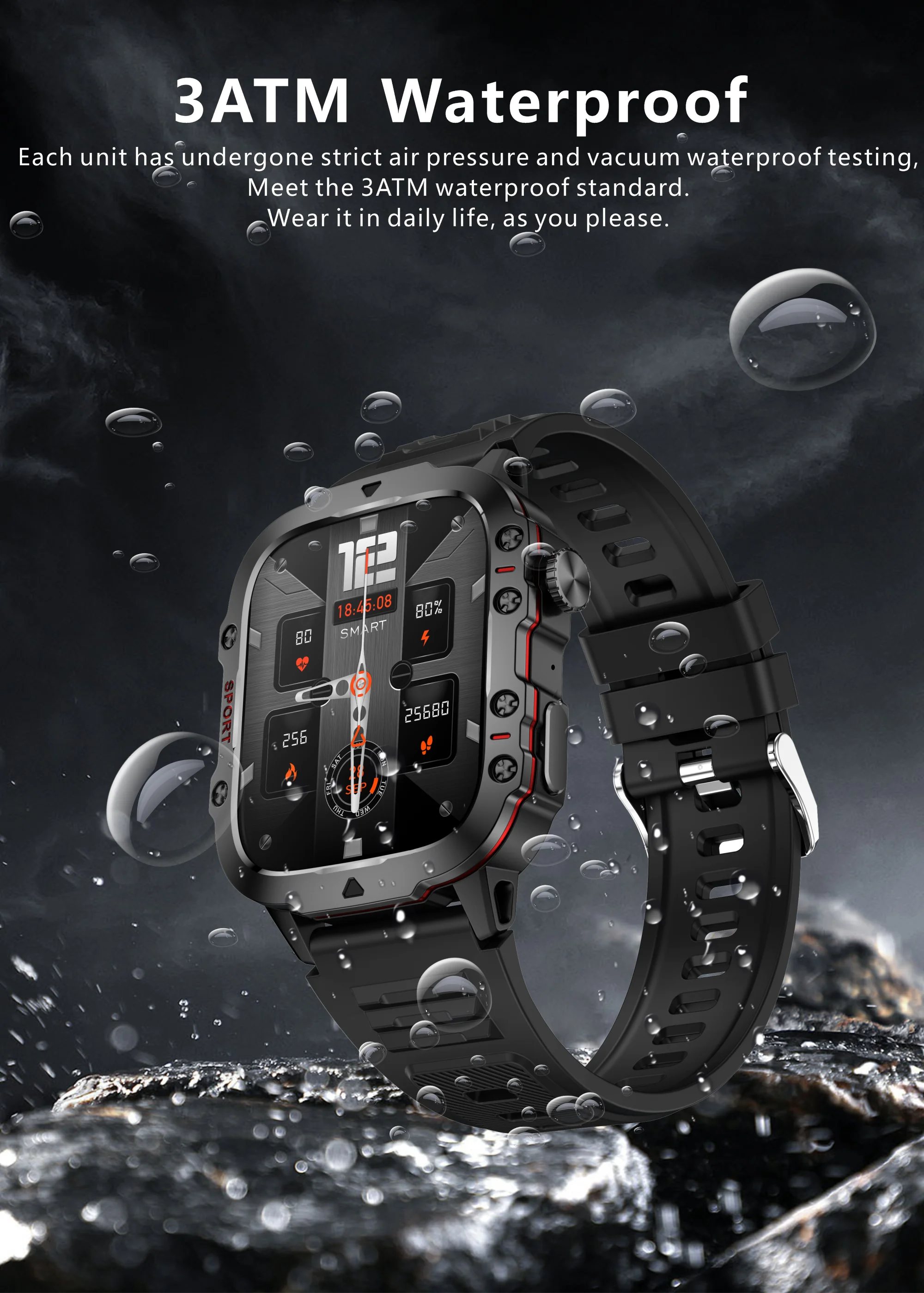 Original 2025 Smart Watch with Bluetooth Call & 3ATM Waterproof