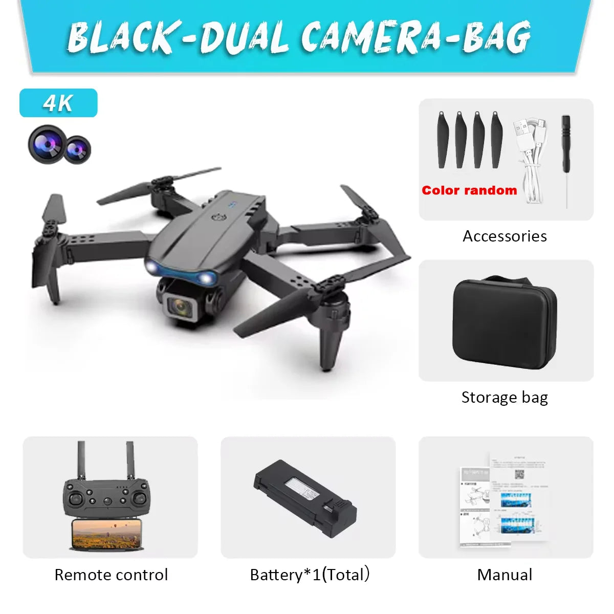 KBDFA E99Pro 8K Dual Camera WiFi FPV Drone with Obstacle Avoidance