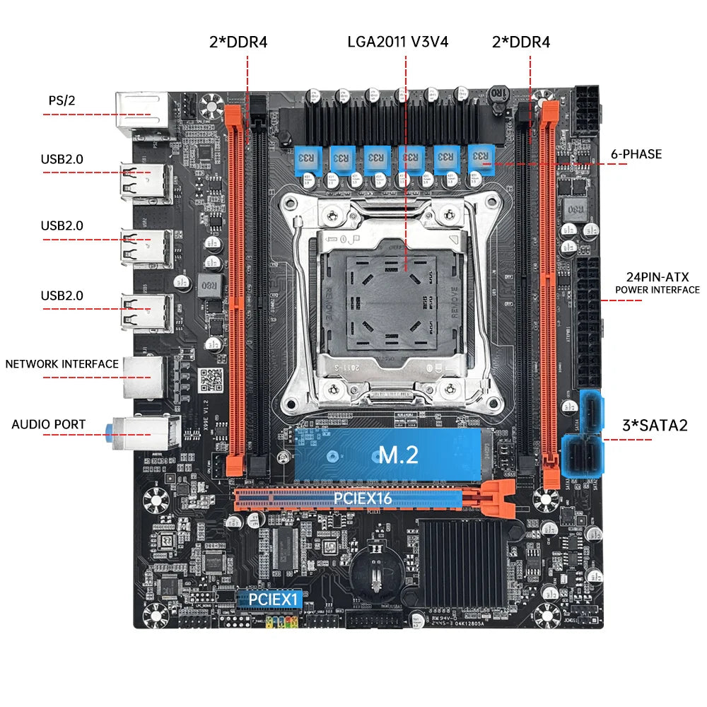MOUGOL X99 Gaming Motherboard Kit with Xeon E5-2680 V4 & 16GB DDR4 RAM
