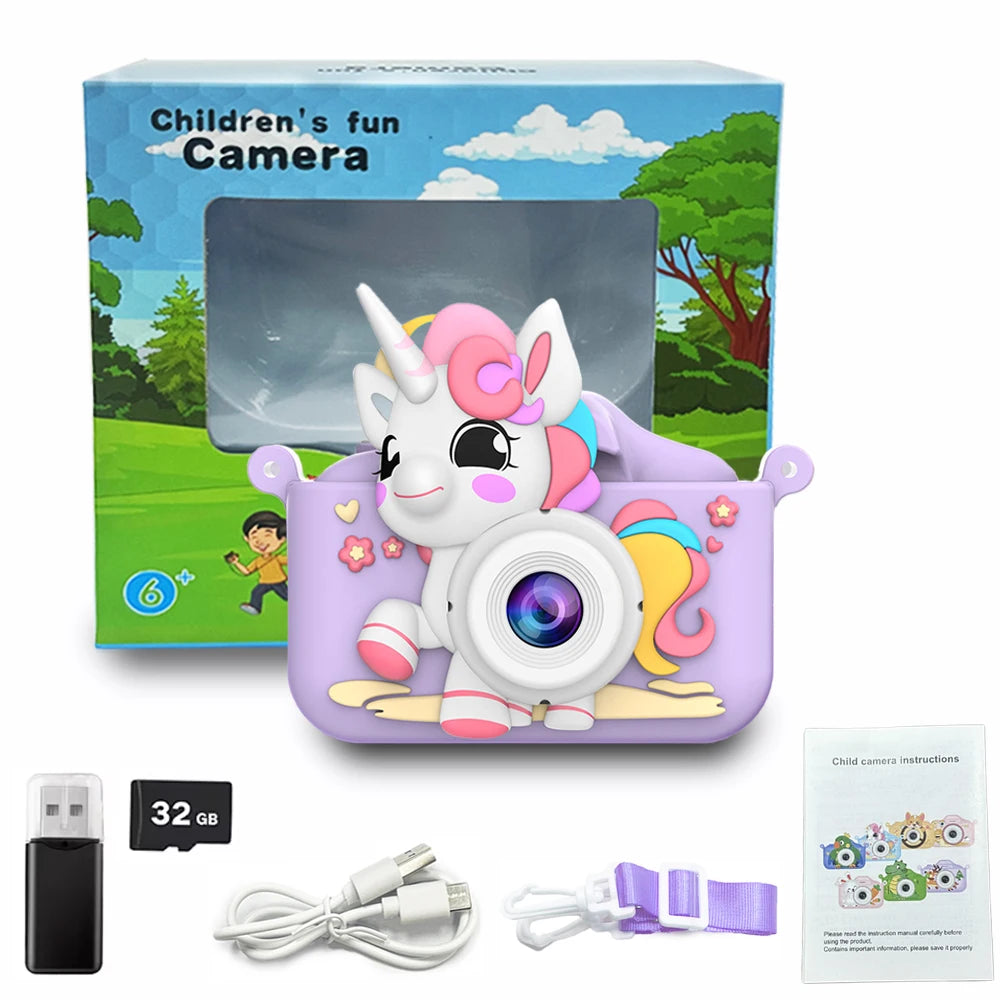 Kids Digital Camera – 1080P HD Video, 2" Screen, Music & Games – Gift for Girls & Boys