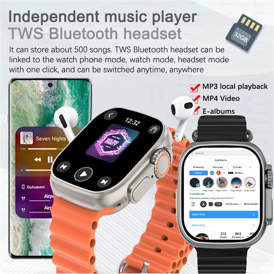 DT Ultra 3 – AMOLED Smartwatch with 4GB Storage, MP3/MP4, ChatGPT & AI Features