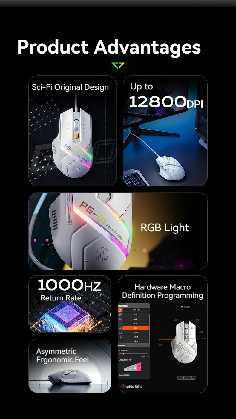 Inphic PG1 Wired RGB Gaming Mouse