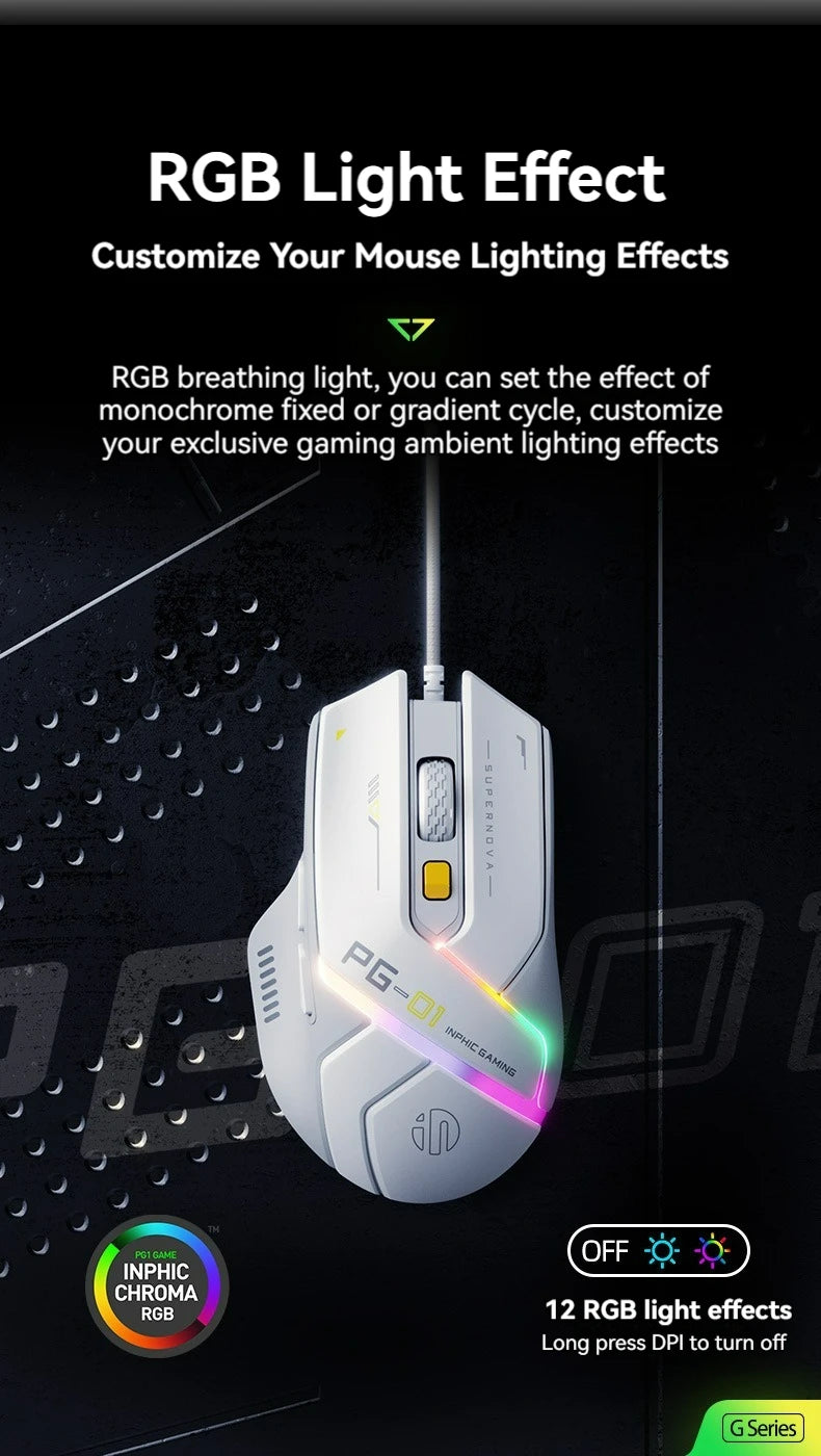 Inphic PG1 Wired RGB Gaming Mouse