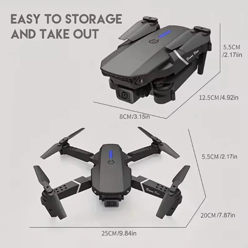 2024 E88Pro Foldable 4K RC Drone with 3 Batteries