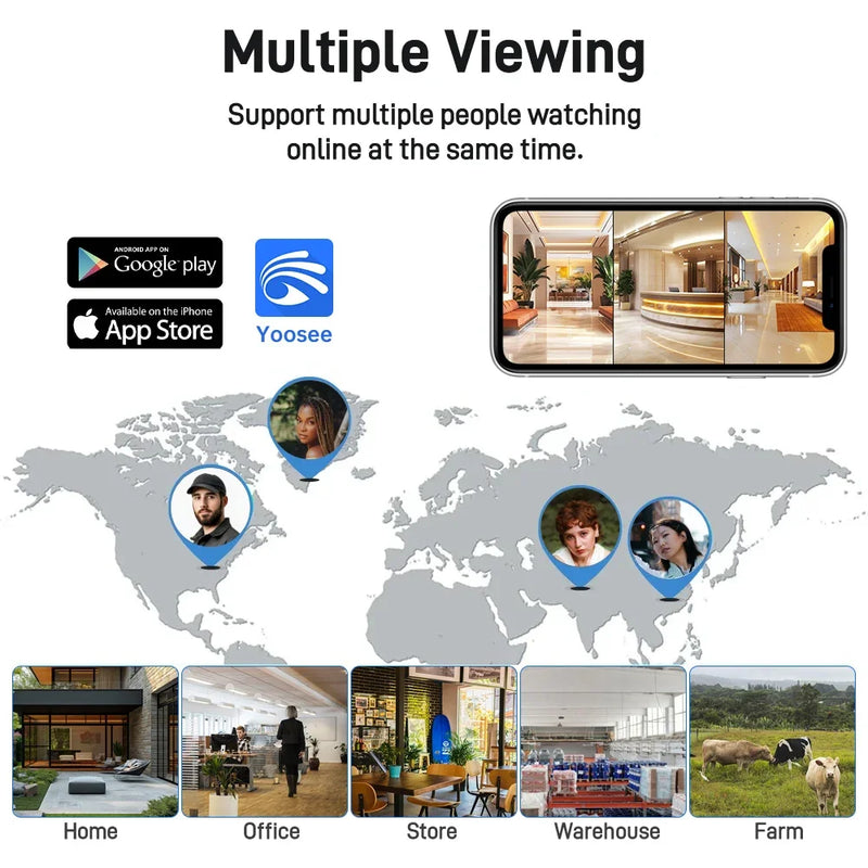 ANSVICAM 6K PTZ Camera – Triple Lens 360° Outdoor WiFi Surveillance (12MP, IP66)