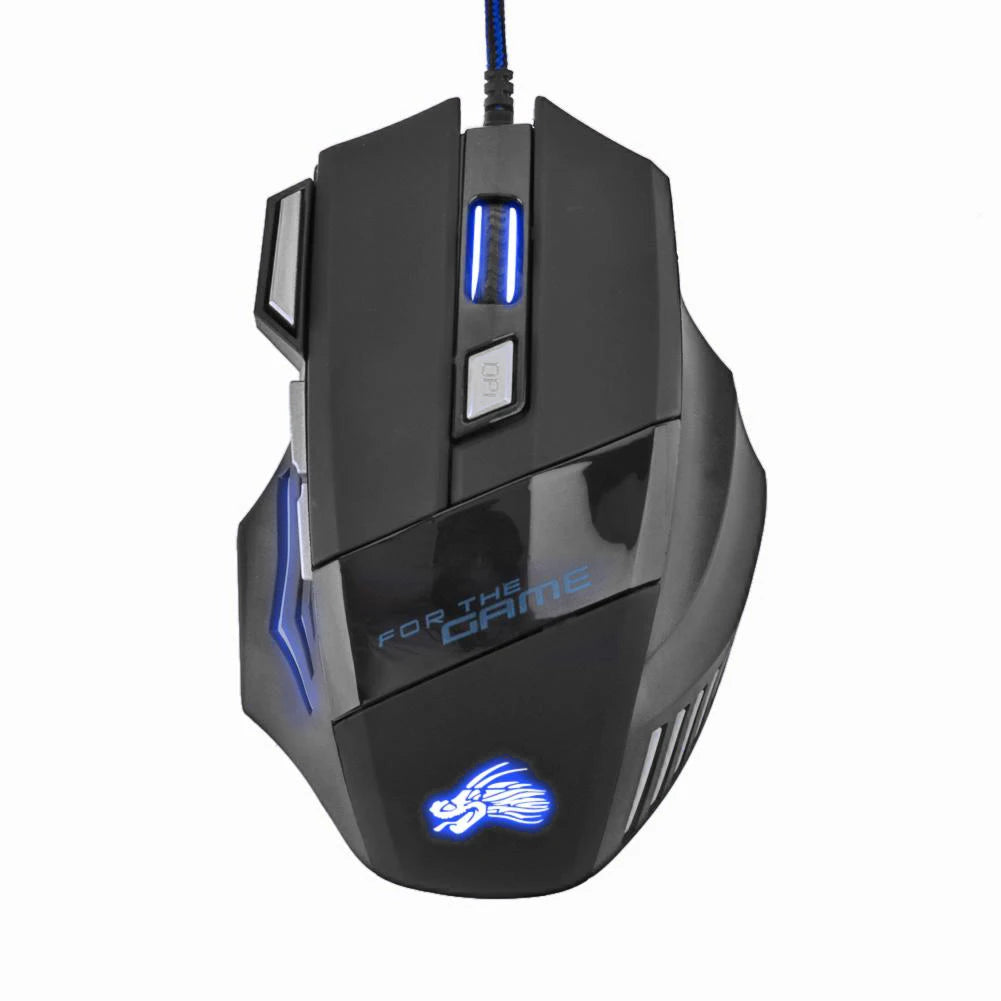 USB Wired 7-Button Gaming Mouse with Adjustable Backlight