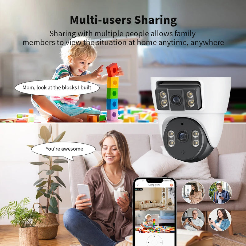 Xiaovv 4MP WiFi PTZ Security Camera – Dual Lens