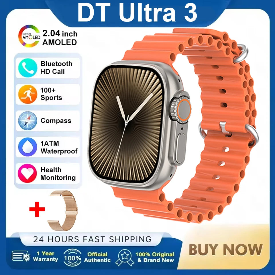 DT Ultra 3 – AMOLED Smartwatch with 4GB Storage, MP3/MP4, ChatGPT & AI Features