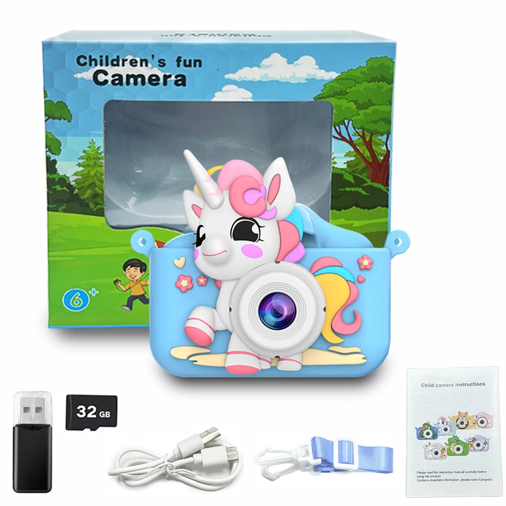 Kids Digital Camera – 1080P HD Video, 2" Screen, Music & Games – Gift for Girls & Boys