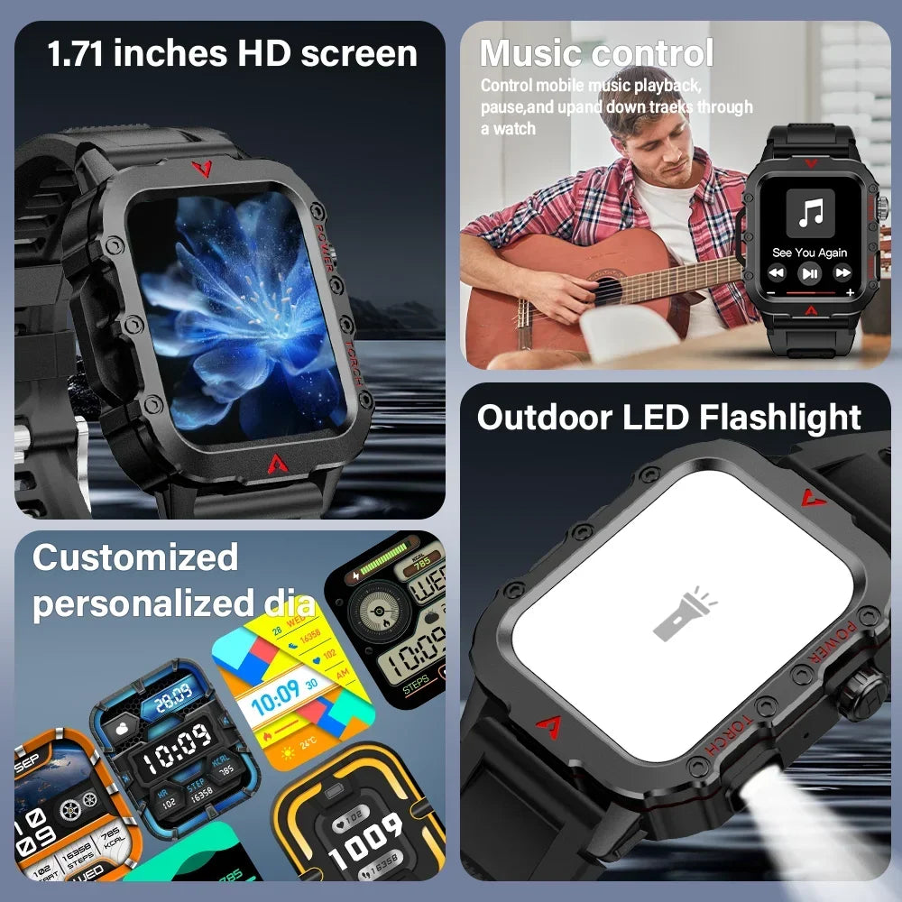 2024 LED Men’s Smartwatch – Bluetooth Call & Health Tracker