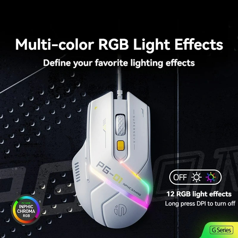 Inphic PG1 Wired RGB Gaming Mouse