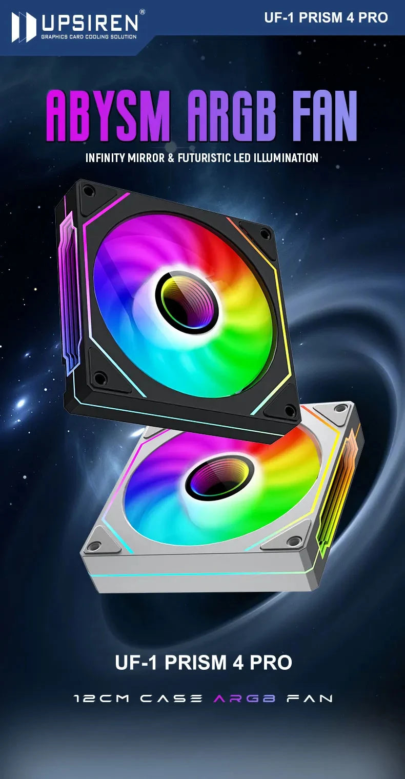 UPSIREN UF-1 PRISM 4 PRO 12cm ARGB Cooling Fan