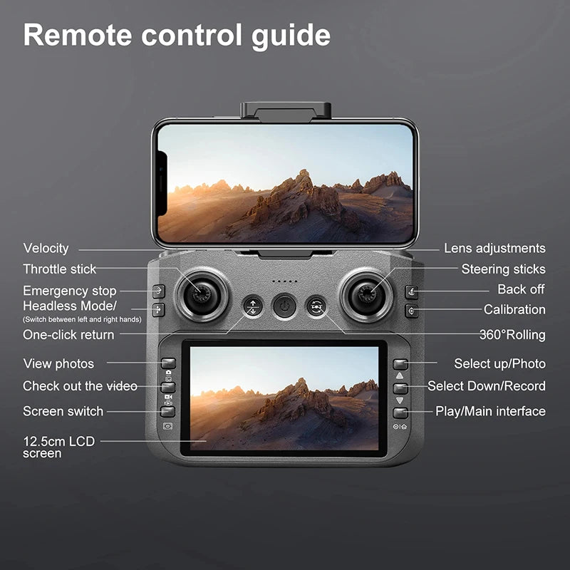 S156 2025 Professional 8K Drone with 5G WiFi FPV, Screen Remote & Obstacle Avoidance