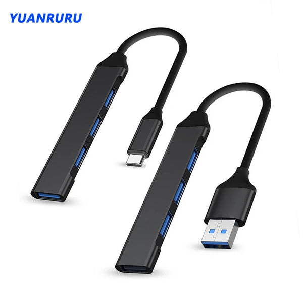 4-Port USB 3.0 Hub Type-C Splitter – High-Speed 5Gbps