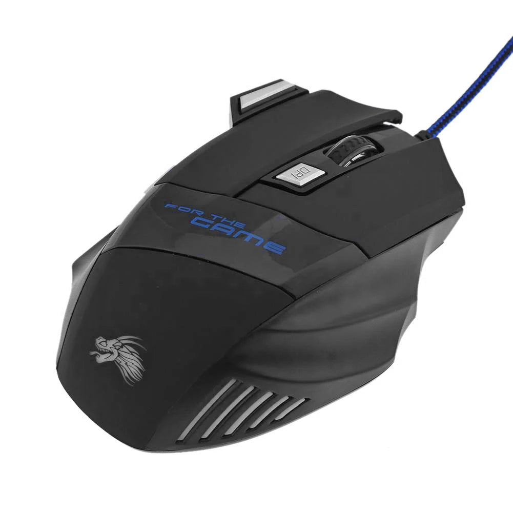 USB Wired 7-Button Gaming Mouse with Adjustable Backlight