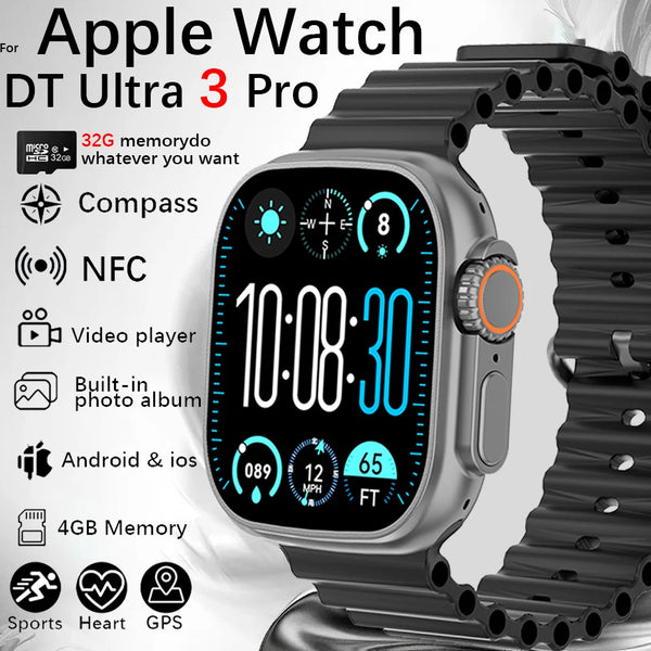 DT Ultra 3 – AMOLED Smartwatch with 4GB Storage, MP3/MP4, ChatGPT & AI Features