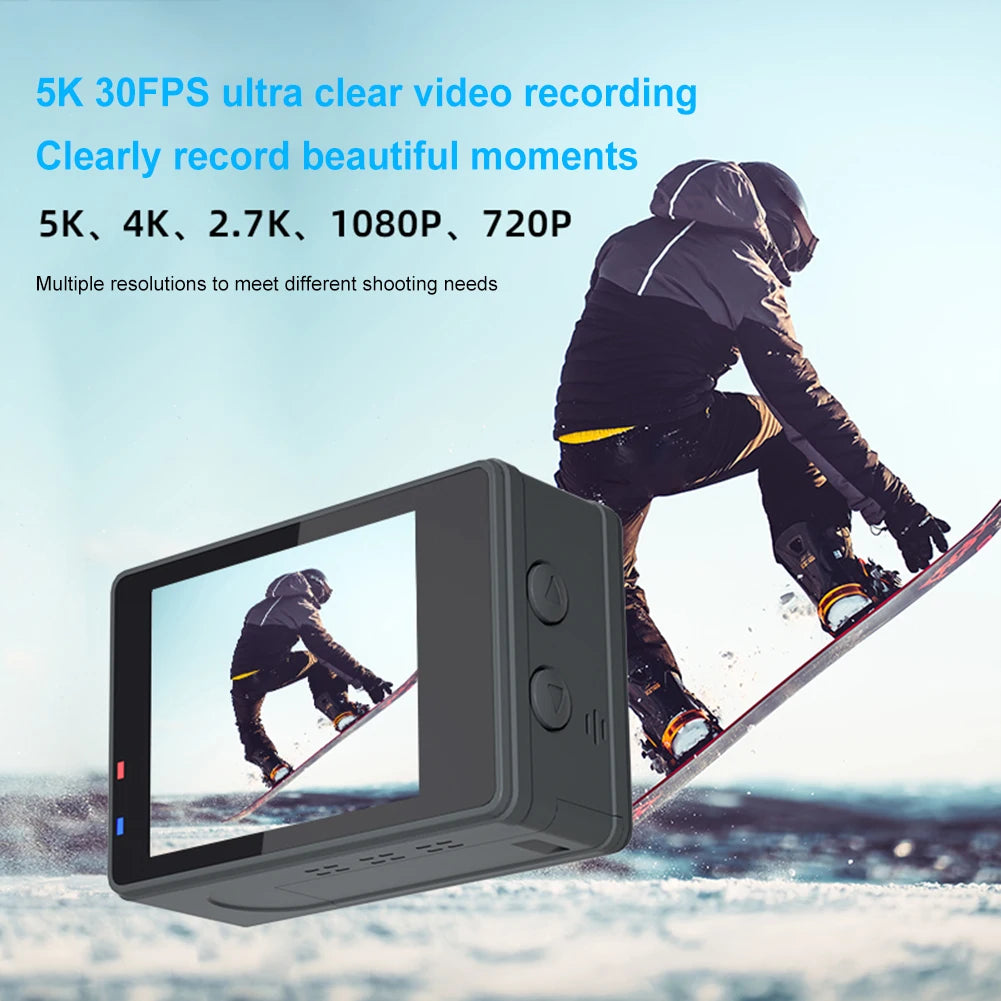 5K/4K 60FPS Dual Screen Waterproof Action Camera