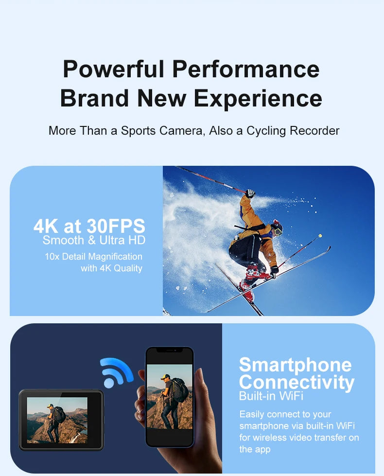 4K Action Camera with WiFi & Waterproof Case