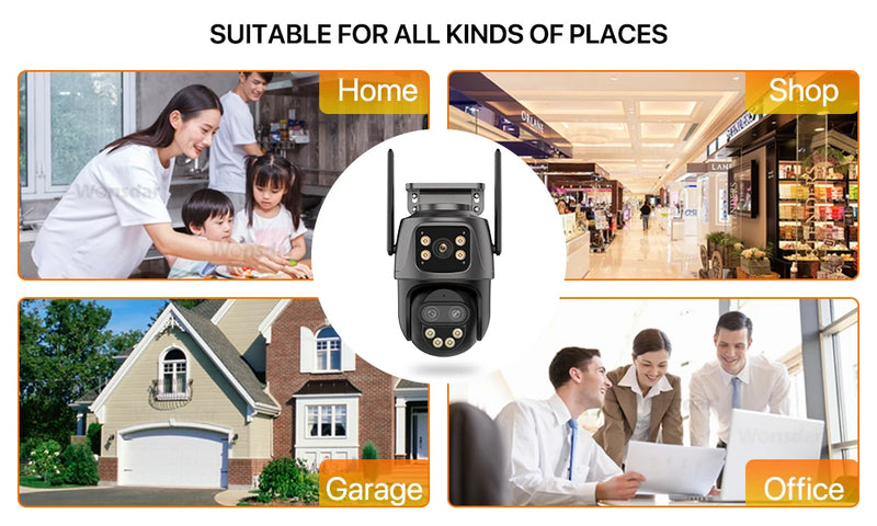 6K 9MP WiFi PTZ Outdoor Camera with Triple Lens & 8X Zoom