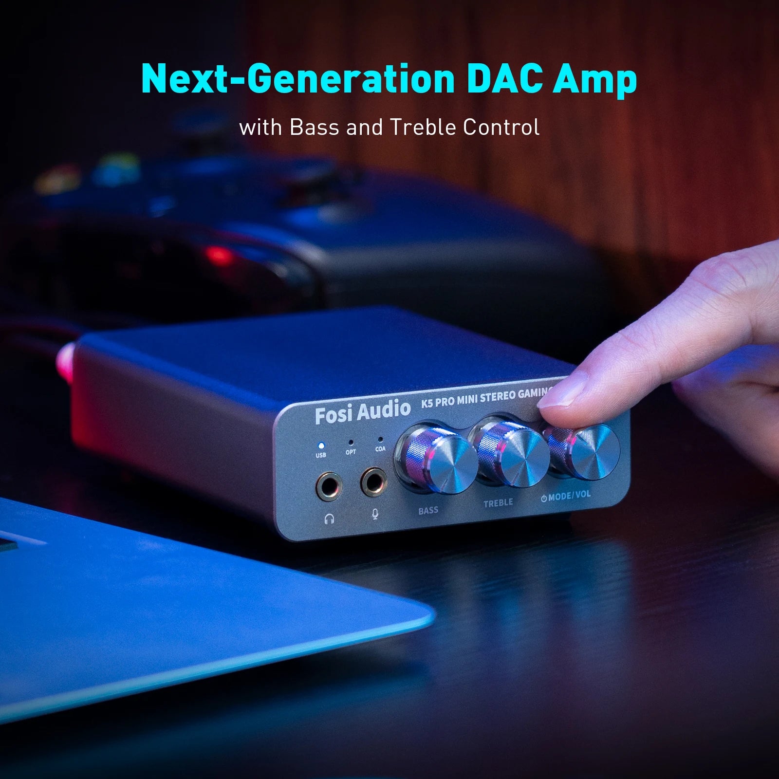 Fosi Audio K5 PRO USB Gaming DAC & Headphone Amp