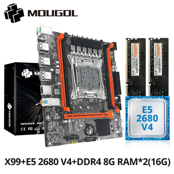 MOUGOL X99 Gaming Motherboard Kit with Xeon E5-2680 V4 & 16GB DDR4 RAM