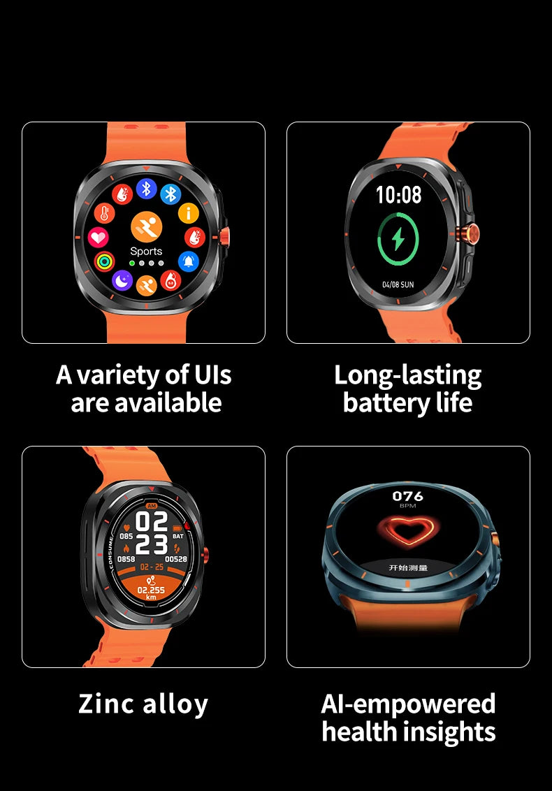 LAXASFIT GT7 Ultra – AMOLED Smartwatch with Bluetooth Calling & Fitness Tracking