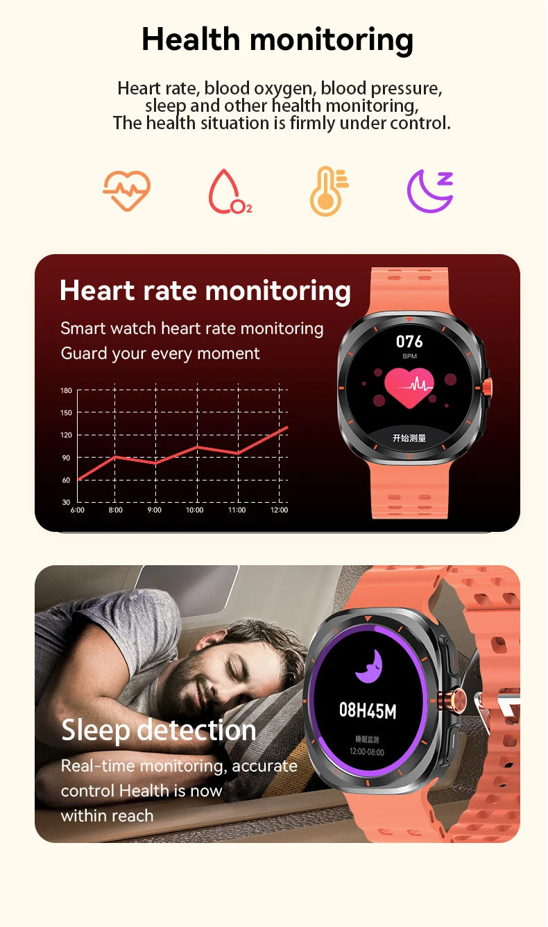 LAXASFIT GT7 Ultra – AMOLED Smartwatch with Bluetooth Calling & Fitness Tracking