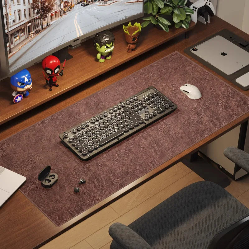 Retro PU Leather Mouse Pad Desk Mat