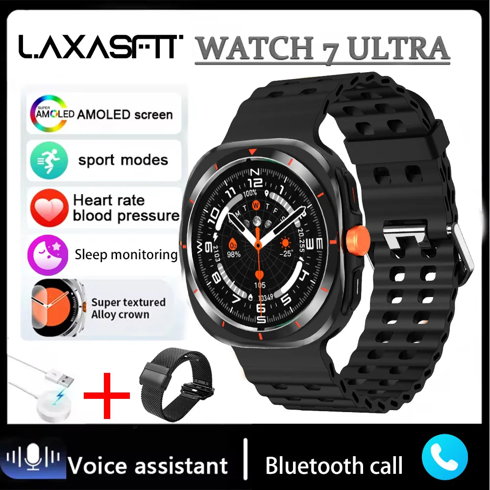 LAXASFIT GT7 Ultra – AMOLED Smartwatch with Bluetooth Calling & Fitness Tracking