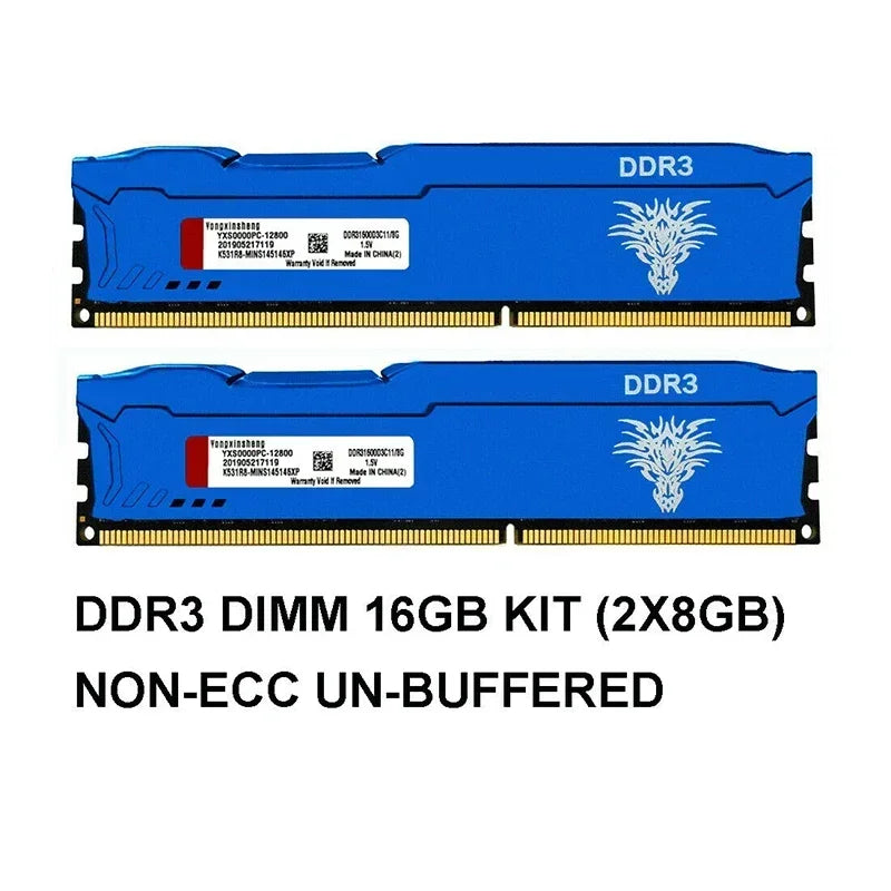 8GB DDR3 1600/1866MHz Desktop RAM – Blue