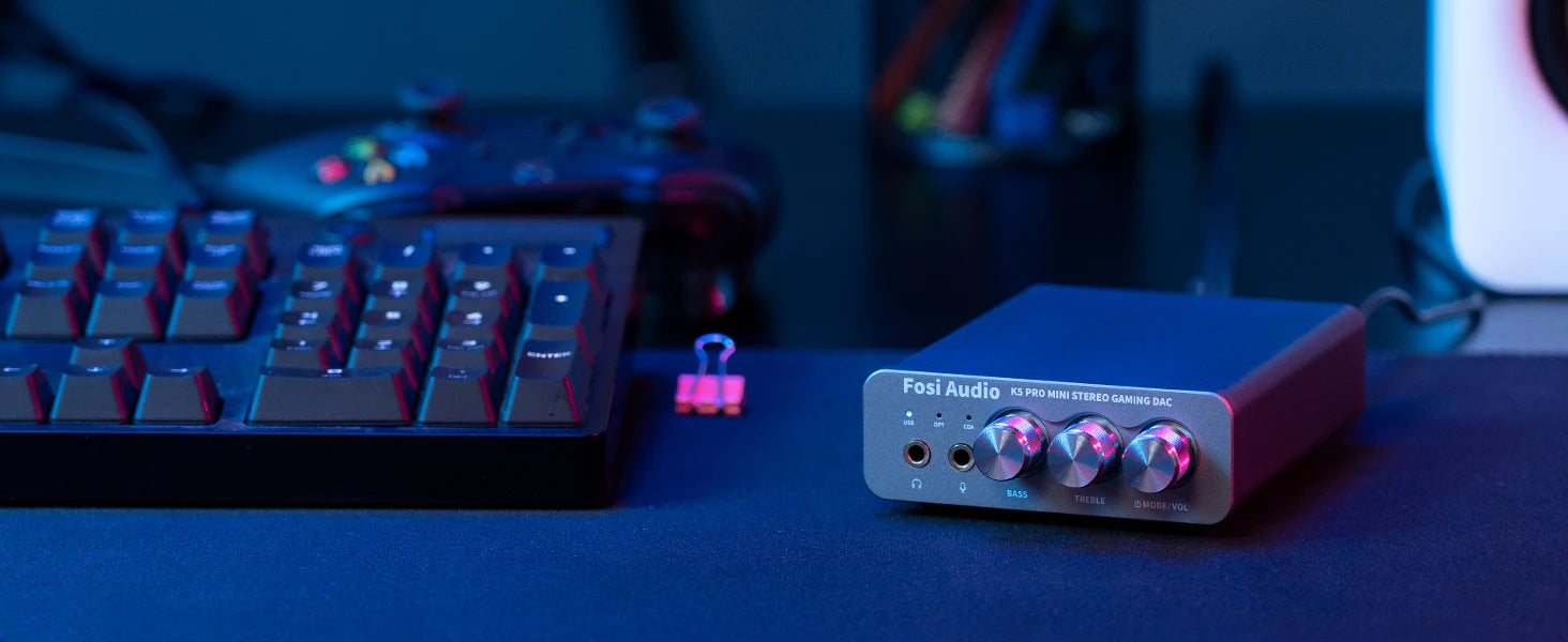 Fosi Audio K5 PRO USB Gaming DAC & Headphone Amp